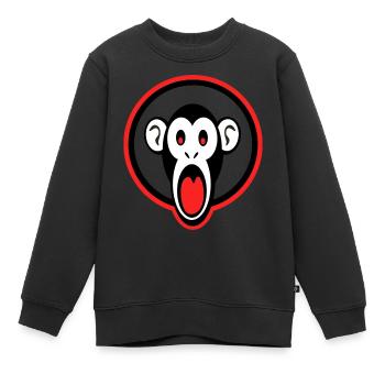 shocked monkey - Kids Premium Organic Sweatshirt - black - Front - AI Model Kid Female (0cm)