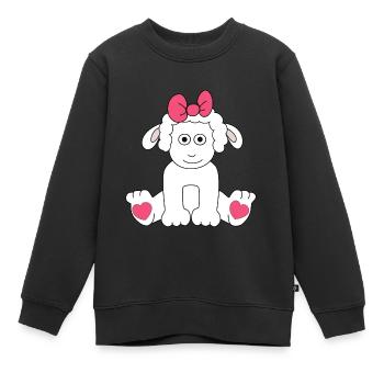 Sheep Drawing Hearts Easter Children Baby Lamb - Kids Premium Organic Sweatshirt - black - Front - AI Model Kid Female (0cm)