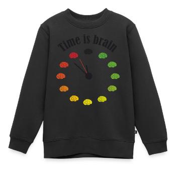 Time is brain - Kinder Premium Organic Sweatshirt - Schwarz - Vorne - AI Model Kid Female (0cm)