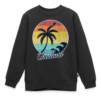 Thailand - Kinder Premium Organic Sweatshirt - Schwarz - Vorne - AI Model Kid Female (0cm)