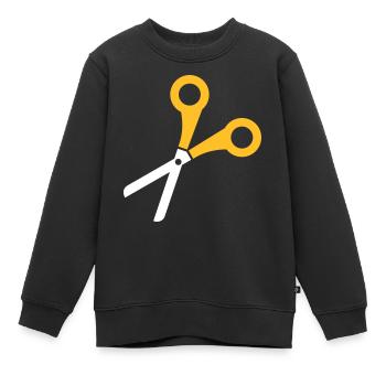 Schere - Kinder Premium Organic Sweatshirt - Schwarz - Vorne - AI Model Kid Female (0cm)