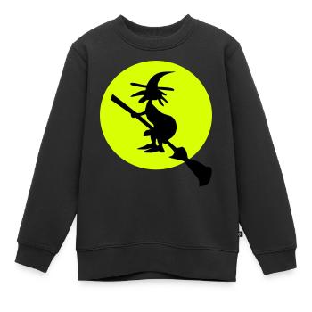 Hexe und Vollmond - Kinder Premium Organic Sweatshirt - Schwarz - Vorne - AI Model Kid Female (0cm)