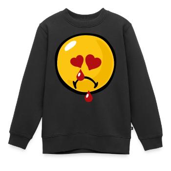 Smiley Sadness Heartbroken - Sweat Premium enfant bio - noir - Devant - AI Model Kid Female (0cm)