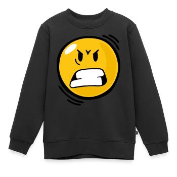 Smiley Anger - Sweat Premium enfant bio - noir - Devant - AI Model Kid Female (0cm)