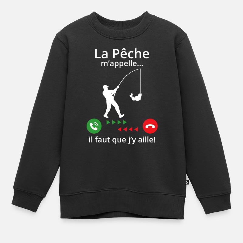 La pêche m'appelle ! - Sweat Premium enfant bio - noir
