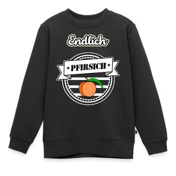Endlich Pfirsich - 40 Vierzig sw - Kinder Premium Organic Sweatshirt - Schwarz - Vorne - AI Model Kid Female (0cm)