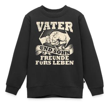 Vater und Sohn - Kinder Premium Organic Sweatshirt - Schwarz - Vorne - AI Model Kid Female (0cm)