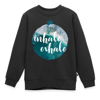 Yoga inspirez expirez - Sweat Premium enfant bio - noir - Devant - AI Model Kid Female (0cm)