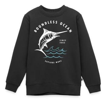 Boundless ocean,erkunden Sie mehr - Kinder Premium Organic Sweatshirt - Schwarz - Vorne - AI Model Kid Female (0cm)