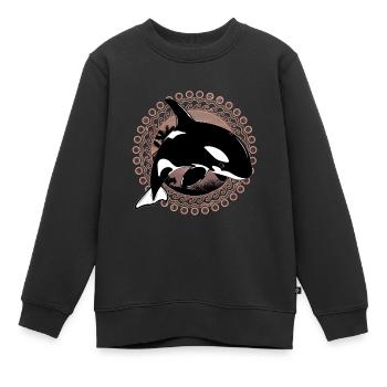 Orca Killerwal - Kinder Premium Organic Sweatshirt - Schwarz - Vorne - AI Model Kid Female (0cm)