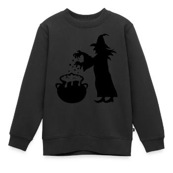 hexe - Kinder Premium Organic Sweatshirt - Schwarz - Vorne - AI Model Kid Female (0cm)