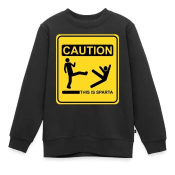 Attention, c'est sparta - Funny Spartans - Sweat Premium enfant bio - noir - Devant - AI Model Kid Female (0cm)