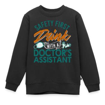 Arzthelferin - Kinder Premium Organic Sweatshirt - Schwarz - Vorne - AI Model Kid Female (0cm)