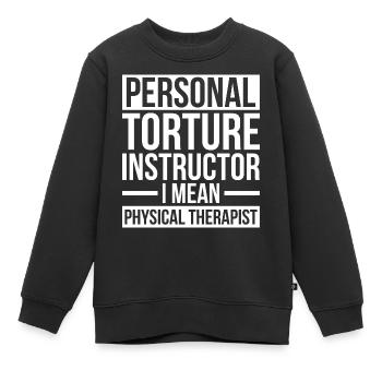 Physiothérapie formateur physiothérapie - Sweat Premium enfant bio - noir - Devant - AI Model Kid Female (0cm)