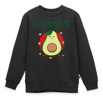 Yoga Avocado Namaste Geschenk - Kinder Premium Organic Sweatshirt - Schwarz - Vorne - AI Model Kid Female (0cm)