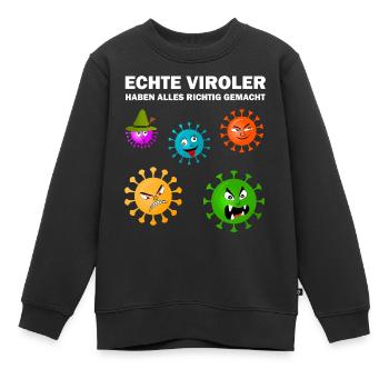 Tirol Virus, Ischgl, Superspreader Corona Mutation - Kinder Premium Organic Sweatshirt - Schwarz - Vorne - AI Model Kid Female (0cm)