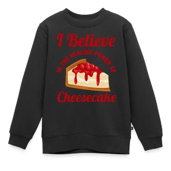 Cheesecake Healing - Kids Premium Organic Sweatshirt - black - Front - AI Model Kid Female (0cm)