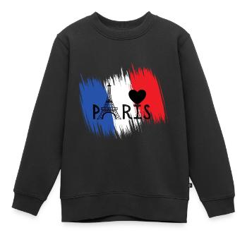 I love Paris - Sweat Premium enfant bio - noir - Devant - AI Model Kid Female (0cm)