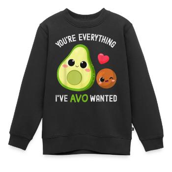 Avocado Trend 2021 - Avo Wanted - Sweat Premium enfant bio - noir - Devant - AI Model Kid Female (0cm)
