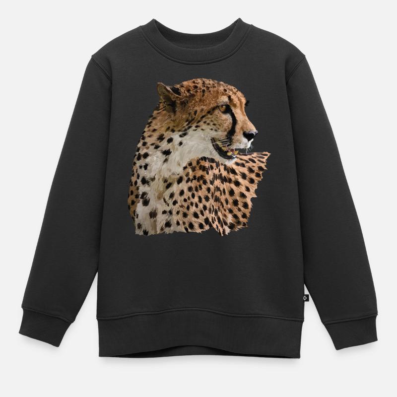 Guépard - Sweat Premium enfant bio - noir