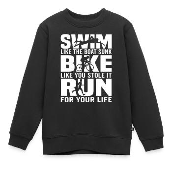 Triathlon Geschenk Triathlon Triathlon Triathlet - Kinder Premium Organic Sweatshirt - Schwarz - Vorne - AI Model Kid Female (0cm)