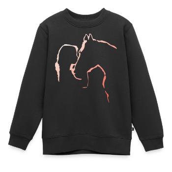Mein Pferd und Ich | Ich liebe mein Pferd - Kinder Premium Organic Sweatshirt - Schwarz - Vorne - AI Model Kid Female (0cm)