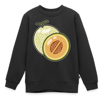 Cantaloupe Melone - Kinder Premium Organic Sweatshirt - Schwarz - Vorne - AI Model Kid Female (0cm)