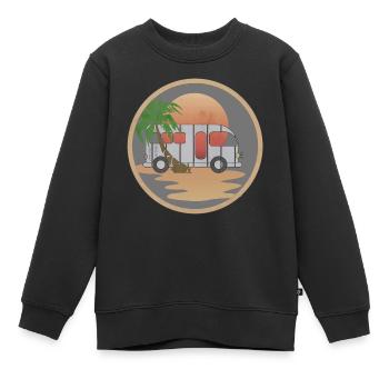 Life and parking on the beach - Sweat Premium enfant bio - noir - Devant - AI Model Kid Female (0cm)