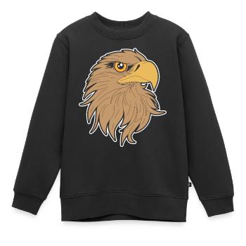 Vogel Fan Raubvogel Adler Falke Bussard Design - Kinder Premium Organic Sweatshirt - Schwarz - Vorne - AI Model Kid Female (0cm)