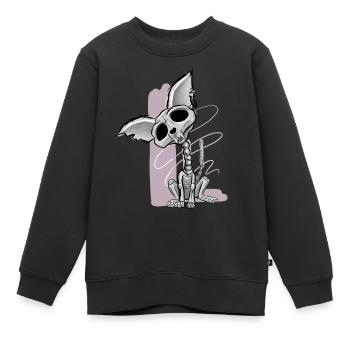 Chat 2021 - Sweat Premium enfant bio - noir - Devant - AI Model Kid Female (0cm)