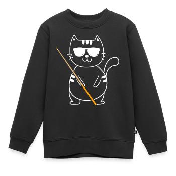 Billard 8 boules - Sweat Premium enfant bio - noir - Devant - AI Model Kid Female (0cm)