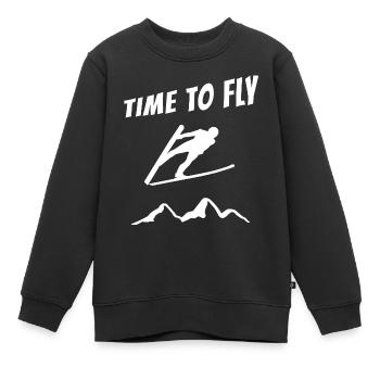 Saut à ski Vol à ski Articles de fans pour sauteurs à ski - Sweat Premium enfant bio - noir - Devant - AI Model Kid Female (0cm)