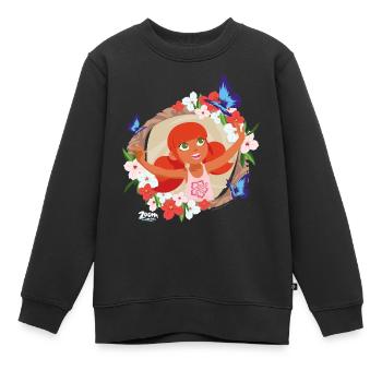 Zoom Der Weiße Delfin Marina und Schmetterlinge - Kinder Premium Organic Sweatshirt - Schwarz - Vorne - AI Model Kid Female (0cm)