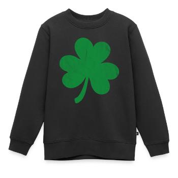 Shamrock - Saint-Patrick - Sweat Premium enfant bio - noir - Devant - AI Model Kid Female (0cm)