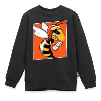 Hornet halftone abeille guêpe Pop Art Comic Style - Sweat Premium enfant bio - noir - Devant - AI Model Kid Female (0cm)