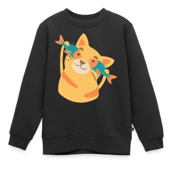 Wels - Kinder Premium Organic Sweatshirt - Schwarz - Vorne - AI Model Kid Female (0cm)