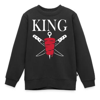 King Kebab Koch Küche Restaurant Kebab - Kinder Premium Organic Sweatshirt - Schwarz - Vorne - AI Model Kid Female (0cm)