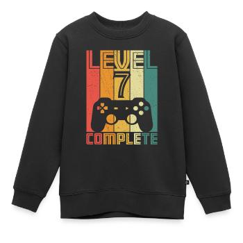 7. Geburtstag Gamer Level 7 Complete 7 Jahre - Kinder Premium Organic Sweatshirt - Schwarz - Vorne - AI Model Kid Female (0cm)