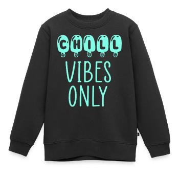 vibrations chill - Sweat Premium enfant bio - noir - Devant - AI Model Kid Female (0cm)