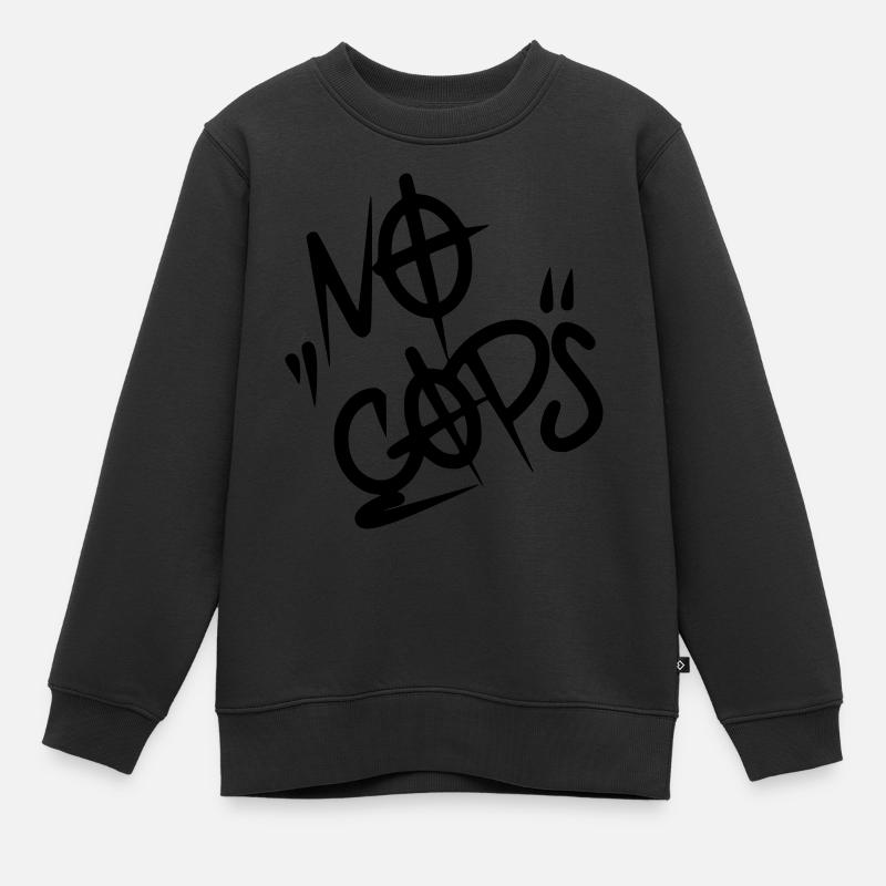No Cops - Kinder Premium Organic Sweatshirt - Schwarz