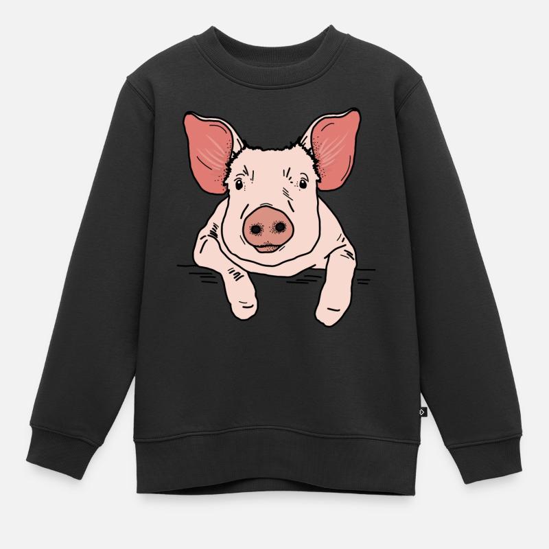 Tête de cochon - Sweat Premium enfant bio - noir