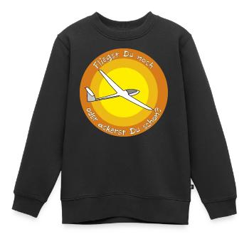 fliegst Du noch - Kinder Premium Organic Sweatshirt - Schwarz - Vorne - AI Model Kid Female (0cm)