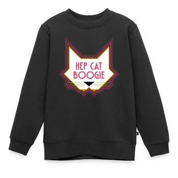 Hep Cat Boogie - Kinder Premium Organic Sweatshirt - Schwarz - Vorne - AI Model Kid Female (0cm)
