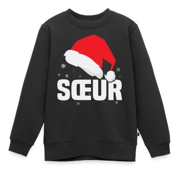 Soeur Noël, Cadeau de Noël - Sweat Premium enfant bio - noir - Devant - AI Model Kid Female (0cm)