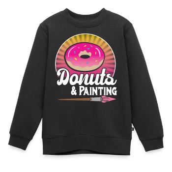 Maler - Kinder Premium Organic Sweatshirt - Schwarz - Vorne - AI Model Kid Female (0cm)