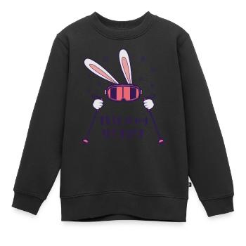 This is my Ski Suit Skiing Rabbit with ski poles - Kids Premium Organic Sweatshirt - black - Front - AI Model Kid Female (0cm)