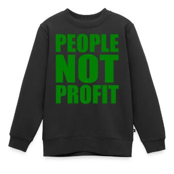 People not profit - Sweat Premium enfant bio - noir - Devant - AI Model Kid Female (0cm)