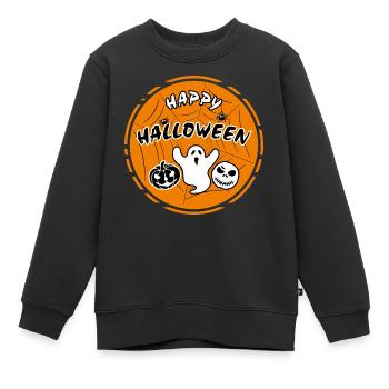 Drôle d’autocollant d’Halloween pour un design festif - Sweat Premium enfant bio - noir - Devant - AI Model Kid Female (0cm)