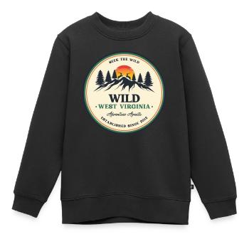 Wild West Virginia - Kinder Premium Organic Sweatshirt - Schwarz - Vorne - AI Model Kid Female (0cm)