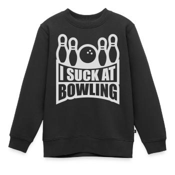 I suck at bowling - Kinder Premium Organic Sweatshirt - Schwarz - Vorne - AI Model Kid Female (0cm)